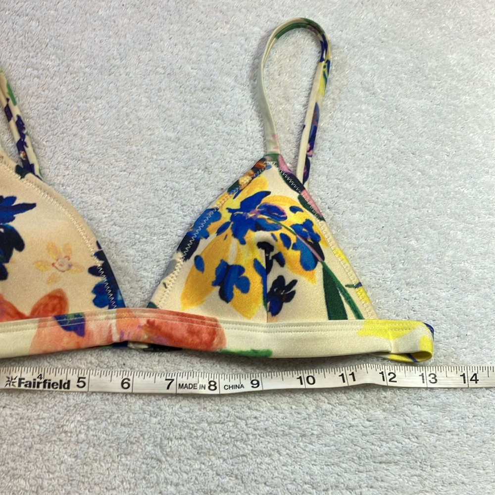 Triangl neoprene floral print bikini top - Picture 2 of 5